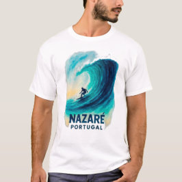 Nazaré Portugal Big Wave Surf T-Shirt – Vintage Wa Tシャツ