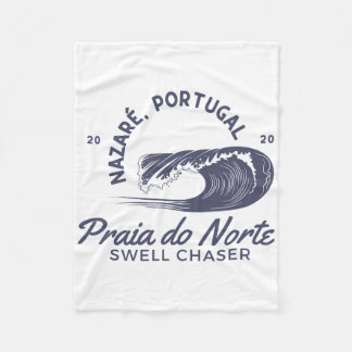 Nazaré Portugal Big Wave Surfing Surf Swell Chaser フリースブランケット