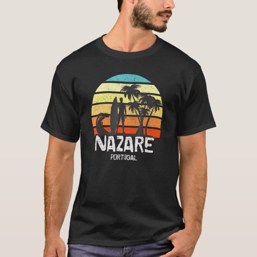 Nazare Portugal Surfing Big Wave Tシャツ (正面)