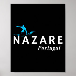 Nazare Portugal Wave Surf Surfing Surfer  ポスター