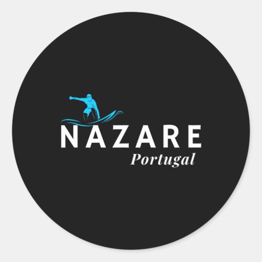 Nazare Portugal Wave Surf Surfing Surfer  ラウンドシール (正面)