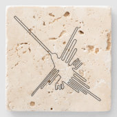 Nazcaペルーの鳥の古代geoglyphの記号のミステリーen ストーンコースター (正面)