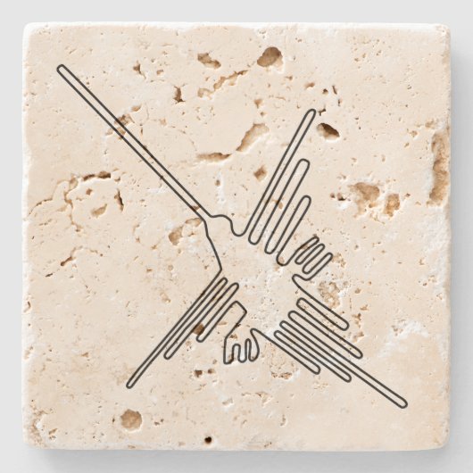 Nazcaペルーの鳥の古代geoglyphの記号のミステリーen ストーンコースター (正面)