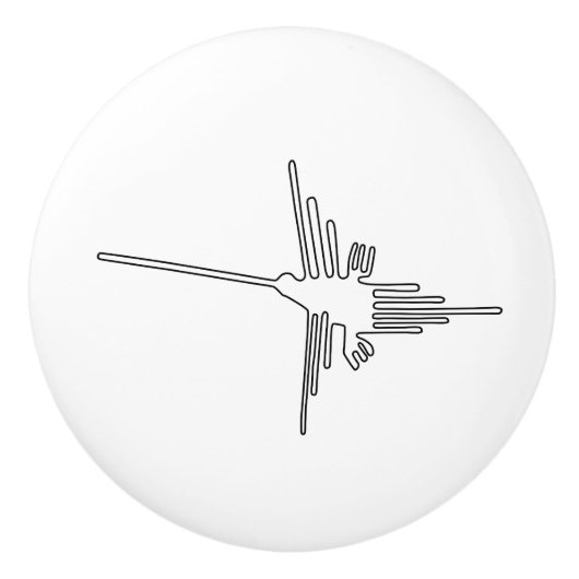 Nazcaペルーの鳥の古代geoglyphの記号のミステリーen セラミックノブ (正面)