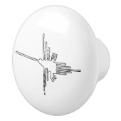 Nazcaペルーの鳥の古代geoglyphの記号のミステリーen セラミックノブ (右)