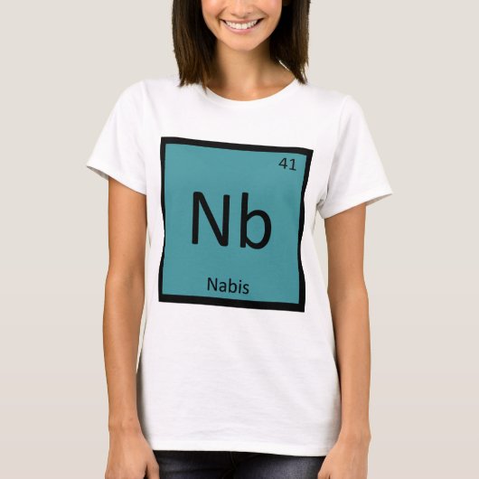 Nb - ナビス アート化学 周期表シンボル tシャツ (正面)