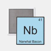 Nb - Narwhal Bacon Chemistry Elementシンボルティー マグネット (正面/裏面)