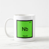 Nb - Noob Chemistry Element Symbol おもしろい Newbie コーヒーマグカップ (左)
