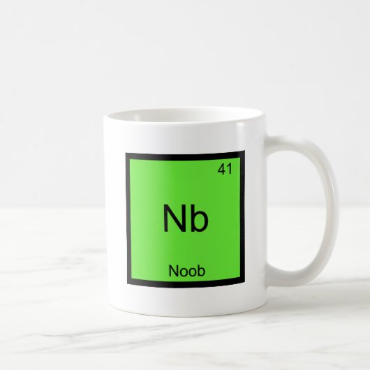 Nb - Noob Chemistry Element Symbol おもしろい Newbie コーヒーマグカップ (右)