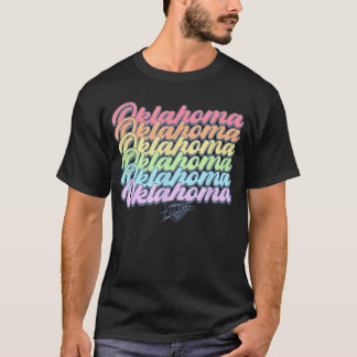 NBA Oklahoma Cityhunder Pastel Rainbow Pride Stack Tシャツ