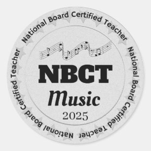 NBCT認定パーソナライズされた音楽先生 ラウンドシール