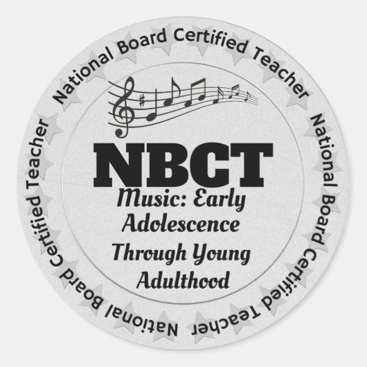 NBCT音楽の初期の青年期から若い成人期 ラウンドシール (正面)