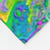 NBKのトリップ（幻覚体験）のようなでサイケデリックな酸のワックスの絞り染め フリースブランケット (角)