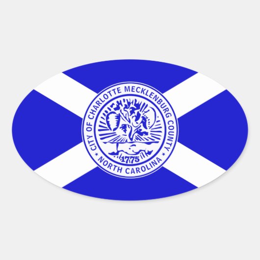 NCシャーロット国旗 楕円形シール (正面)