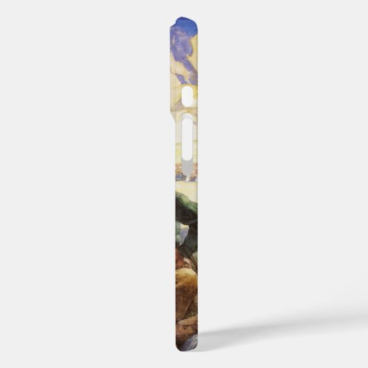 NCワイエスで馬に水を与えるカウボーイ、ヴィンテージ・アート Case-Mate iPhoneケース (裏面 / 左)