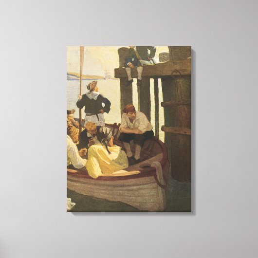 NCワイエスのクイーンズフェリーで、ヴィンテージ海賊 キャンバスプリント (正面)