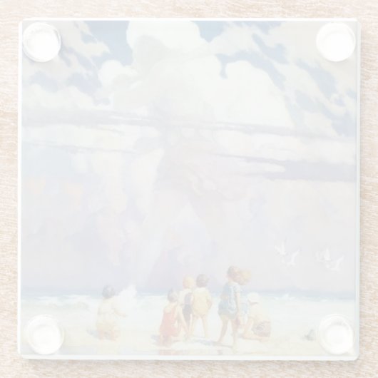NCワイエスザジャイアントアートワークビーチ沿岸 ガラスコースター (裏面)