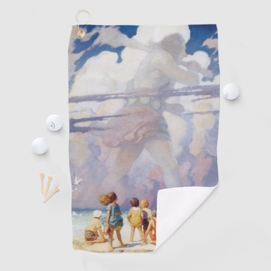 NCワイエスザジャイアントアートワークビーチ沿岸 ゴルフタオル (インサイチュ)