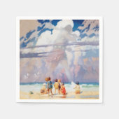 NCワイエスザジャイアントアートワークビーチ沿岸 スタンダードカクテルナプキン (正面)