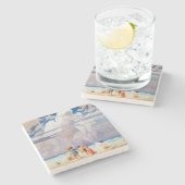 NCワイエスザジャイアントアートワークビーチ沿岸 ストーンコースター (横)