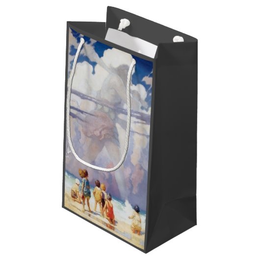 NCワイエスザジャイアントアートワークビーチ沿岸 スモールペーパーバッグ (裏面アングル)