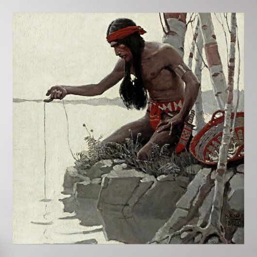 NCワイエス絵画ウェスタン「魚釣り」 ポスター (正面)