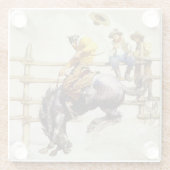 NCワイエス著「バッキングブロンコ」 ガラスコースター (裏面)