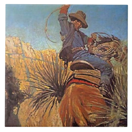 NCワイエ絵画ス「スネークからジャンプする馬」 タイル (正面)