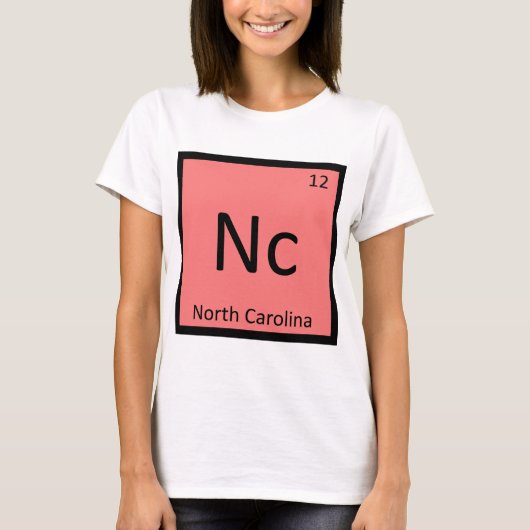 Nc - ノースカロライナ州立化学周期表 tシャツ (正面)