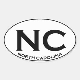 NC -ノースカロライナ 楕円形シール