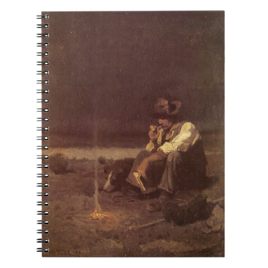 NC ワイースのヴィンテージ西部劇「草原の羊飼い」 ノートブック (正面)