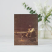 NC ワイースのヴィンテージ西部劇「草原の羊飼い」 ポストカード (スタンド正面)