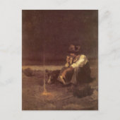 NC ワイースのヴィンテージ西部劇「草原の羊飼い」 ポストカード (正面)