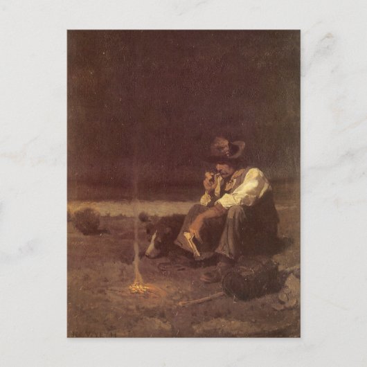 NC ワイースのヴィンテージ西部劇「草原の羊飼い」 ポストカード (正面)