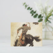 NC Wyethによるヴィンテージカウボーイ、ブロンコバスターの研究 ポストカード (スタンド正面)