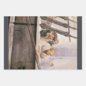 NC Wyethによる霧の中の古い海賊船ブリグ・コヴェナント ラッピングペーパーシート (正面3)