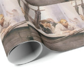 NC Wyethによる霧の中の古風な海賊船ブリグ・コヴェナント ラッピングペーパー (ロールコーナー)