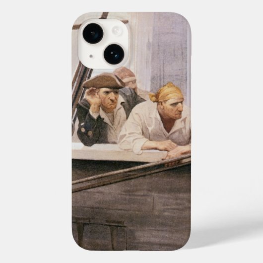 NC Wyethによる霧の中の古風な海賊船ブリグ・コヴェナント Case-Mate iPhoneケース (裏面)