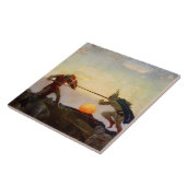 NC Wyethによる「アーサー王とモルデッド卿の死」 タイル (側面)