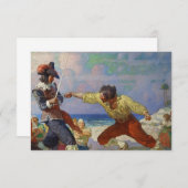 NC Wyethによる「ビーチ上のデュエル」 サンキューカード (正面/裏面)