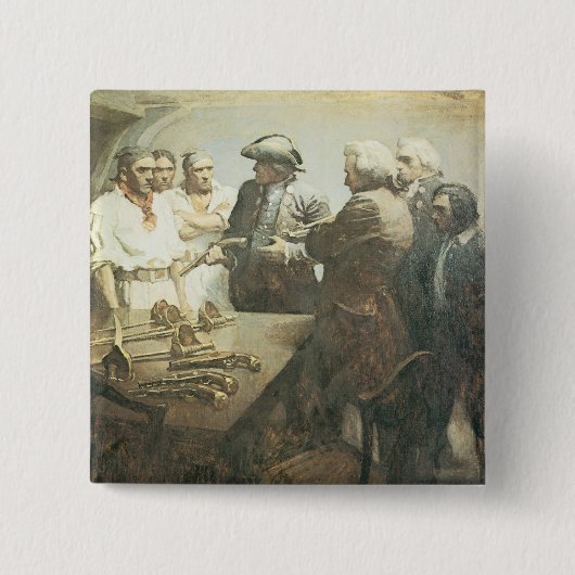 NC Wyethによる「反乱の準備」海賊ヴィンテージイラスト 缶バッジ (正面)