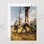 NC Wyethによる「足で戦った」 ポストカード (正面/裏面)