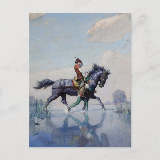 NC Wyethによる「Crossing the Fens」 ポストカード (正面)