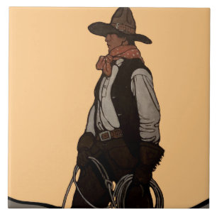 NC WyethによるThe Cowboy Magazine表紙 タイル