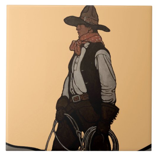 NC WyethによるThe Cowboy Magazine表紙 タイル (正面)