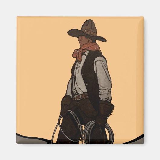 NC WyethによるThe Cowboy Magazine表紙 マグネット (正面)