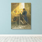 NC Wyethのクロニー・ケージでのカードゲーム キャンバスプリント (インサイチュ (ウッドフロア))