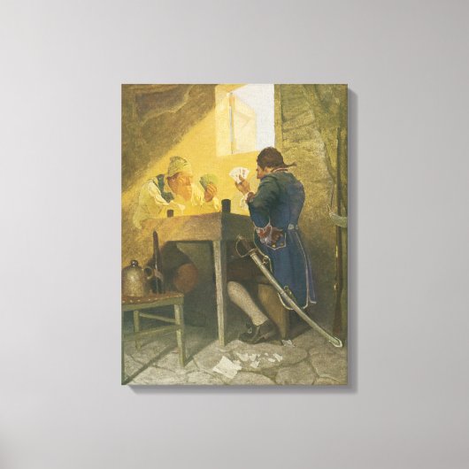 NC Wyethのクロニー・ケージでのカードゲーム キャンバスプリント (正面)