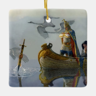 NC Wyethの「アーサー王が剣を奪う」 セラミックオーナメント