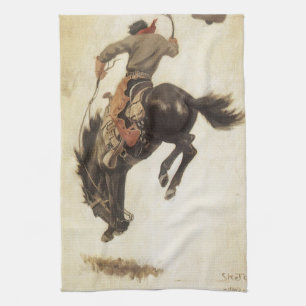 NC Wyethの「ブロンコバスターの研究」 キッチンタオル